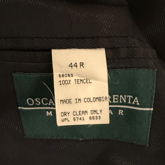 Oscar de la Renta Men’s Black Tencel 3-Button Blazer Sport Coat Size 44R - Picture 3 of 12